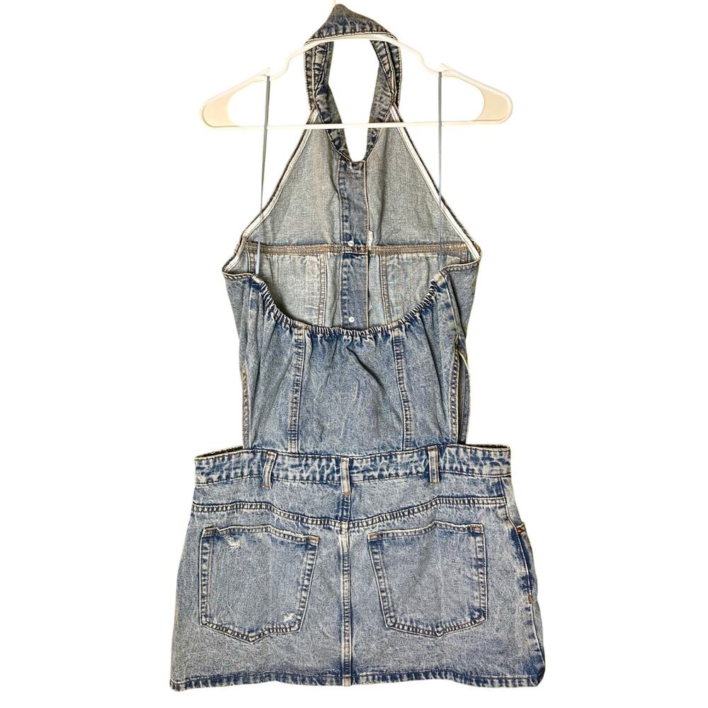 NWT Signature 8 Halter Style Jean Dress - Women's Large - Picture 3 of 10